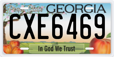 GA license plate CXE6469