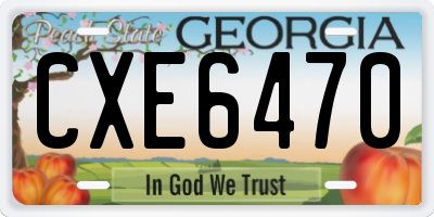 GA license plate CXE6470