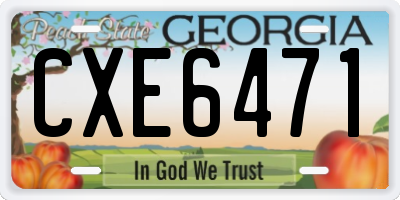GA license plate CXE6471