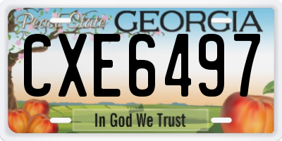GA license plate CXE6497