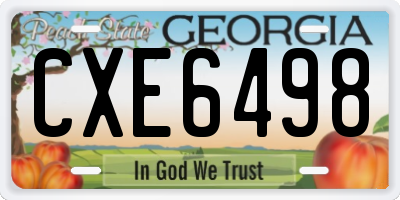 GA license plate CXE6498