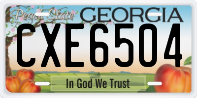 GA license plate CXE6504