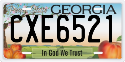 GA license plate CXE6521