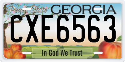 GA license plate CXE6563