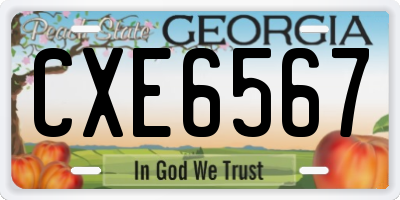 GA license plate CXE6567
