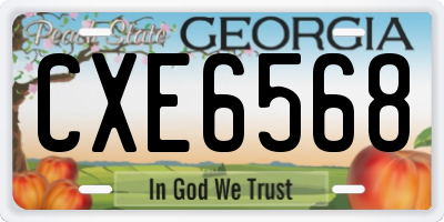 GA license plate CXE6568