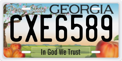GA license plate CXE6589