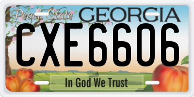 GA license plate CXE6606
