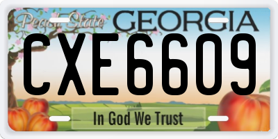 GA license plate CXE6609