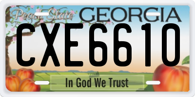 GA license plate CXE6610
