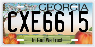 GA license plate CXE6615