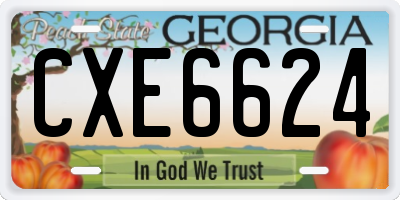 GA license plate CXE6624