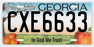 GA license plate CXE6633