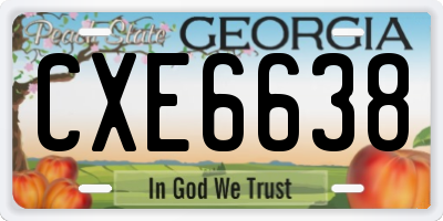 GA license plate CXE6638