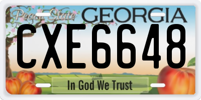 GA license plate CXE6648