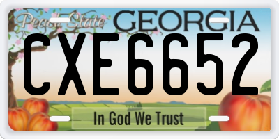 GA license plate CXE6652