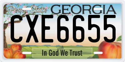 GA license plate CXE6655