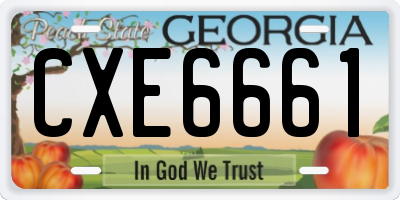 GA license plate CXE6661