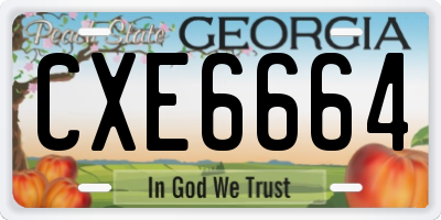 GA license plate CXE6664
