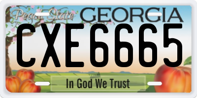 GA license plate CXE6665