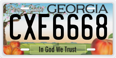 GA license plate CXE6668