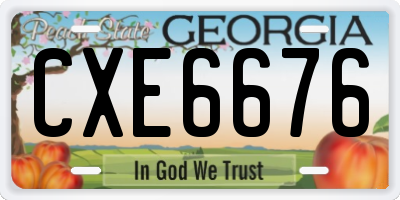 GA license plate CXE6676