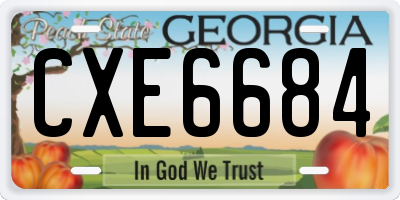 GA license plate CXE6684