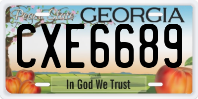 GA license plate CXE6689