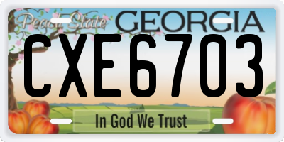 GA license plate CXE6703