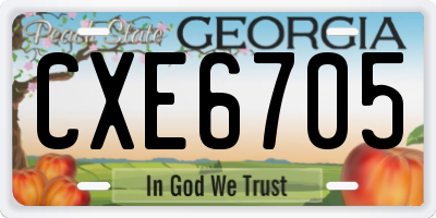 GA license plate CXE6705