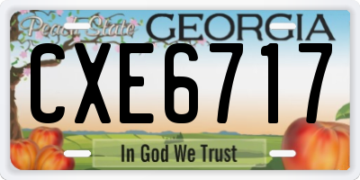 GA license plate CXE6717