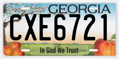 GA license plate CXE6721