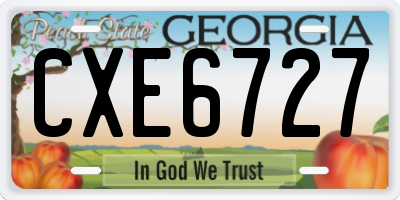 GA license plate CXE6727