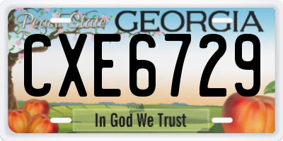 GA license plate CXE6729