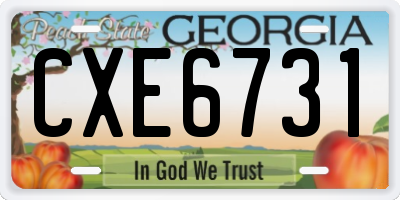GA license plate CXE6731