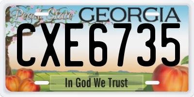 GA license plate CXE6735