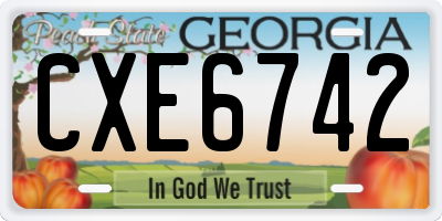 GA license plate CXE6742