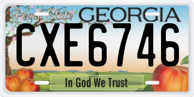 GA license plate CXE6746