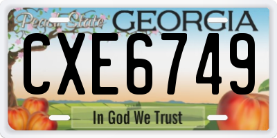GA license plate CXE6749
