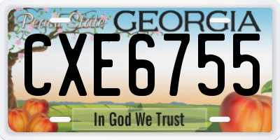 GA license plate CXE6755