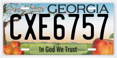 GA license plate CXE6757