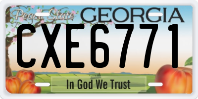 GA license plate CXE6771