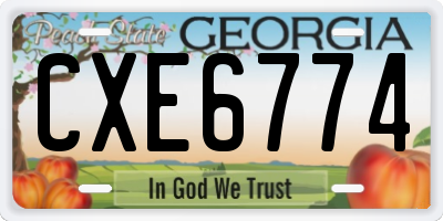 GA license plate CXE6774