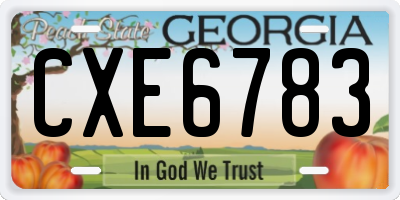 GA license plate CXE6783