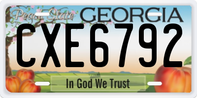 GA license plate CXE6792
