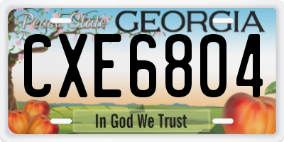 GA license plate CXE6804