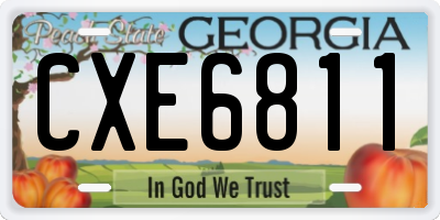GA license plate CXE6811