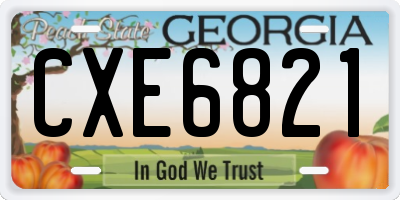 GA license plate CXE6821