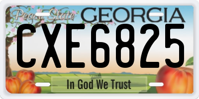 GA license plate CXE6825