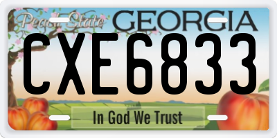 GA license plate CXE6833